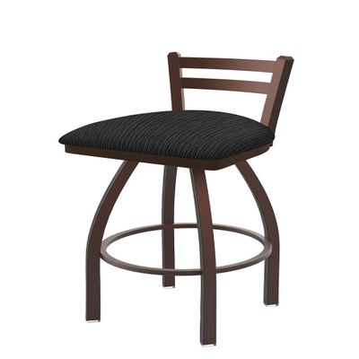 411 Jackie 25" Low Back Swivel Counter Stool with Bronze Finish and Graph Coal Seat