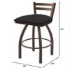 411 Jackie 25" Low Back Swivel Counter Stool with Bronze Finish and Graph Coal Seat view 2