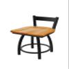 HBS 821 Catalina 18" Low Back Swivel Vanity Stool with Black Wrinkle Finish and Medium Oak Seat view 1