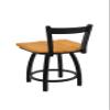 HBS 821 Catalina 18" Low Back Swivel Vanity Stool with Black Wrinkle Finish and Medium Oak Seat view 3