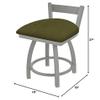 821 Catalina 18" Low Back Swivel Vanity Stool with Anodized Nickel Finish and Graph Parrot Seat view 2