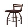 411 Jackie 30" Low Back Swivel Bar Stool with Bronze Finish and Dark Cherry Maple Seat view 1