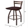 411 Jackie 30" Low Back Swivel Bar Stool with Bronze Finish and Dark Cherry Maple Seat view 2