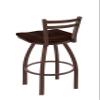 411 Jackie 30" Low Back Swivel Bar Stool with Bronze Finish and Dark Cherry Maple Seat view 3