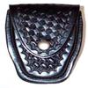 Aetco Leather Standard Handcuff Case, Black, Basketweave, Nickel Snap Standard Handcuff Case, Black, Basketweave, Nickel Snap view 1