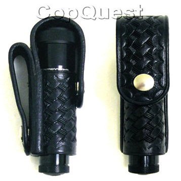 Aetco Leather Small Light Holder, Black, Plain, Hidden Snap Small Light Holder, Black, Plain, Hidden Snap