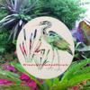Oval Egret & Cattails Right Etched Window Decal Vinyl Glass Cling - 15" x 23" - White with Clear Design Elements view 4
