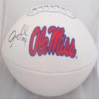 Jevan Snead Signed Ole Miss Rebels Logo Football JSA - Autographed College Footballs