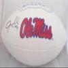 Jevan Snead Signed Ole Miss Rebels Logo Football JSA - Autographed College Footballs view 1