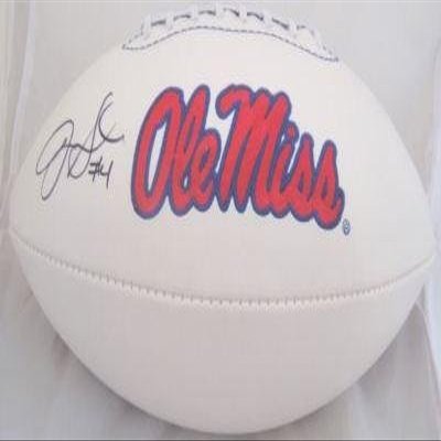 Jevan Snead Signed Ole Miss Rebels Logo Football JSA - Autographed College Footballs