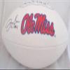 Jevan Snead Signed Ole Miss Rebels Logo Football JSA - Autographed College Footballs view 1
