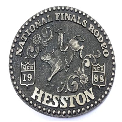 1988 Hesston/National Finals Rodeo Commemorative Belt Buckle -- Bull Riding