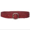 1 1/4" Women's Braided Woven Leather Belt, Red | M/L - 36" view 3