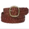 1 1/4" Women's Braided Woven Leather Belt, Tan | M/L - 36" view 1