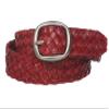 1 1/4" Women's Braided Woven Leather Belt, Red | S/M - 32"