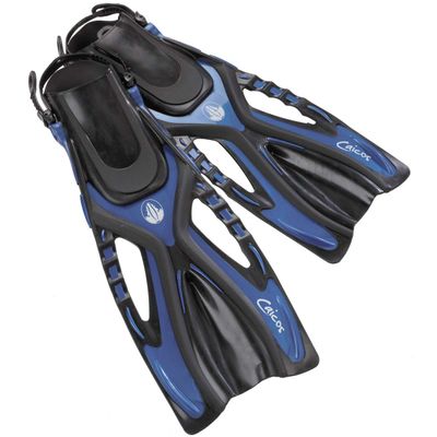 AKONA Caicos Short Blade Snorkeling and Swim Adjustable Fins - Blue - SM/MD