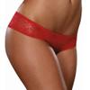 Dreamgirl Women's Ruffle Back Open Crotch Panty, Red, Large view 2