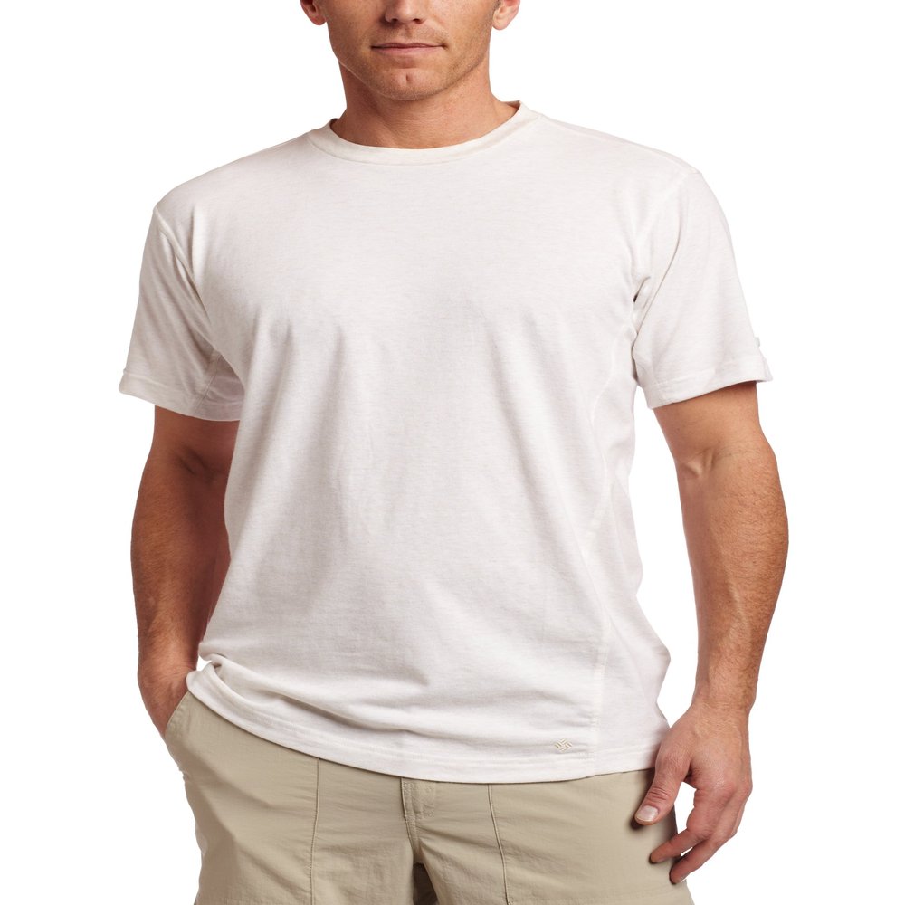 Columbia Men's Short Sleeve Mobility Crew, Sea Salt Heather, Small