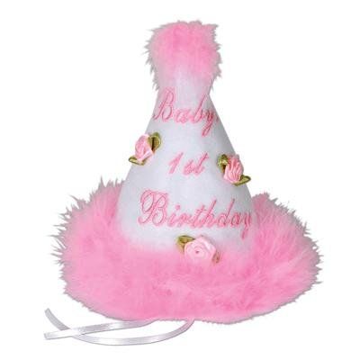 Baby Girl First Birthday Cone hat