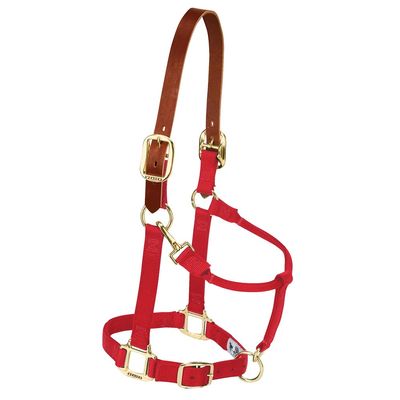 Weaver Leather Nylon Adjustable Breakaway Horse Halter, Yearling, Red