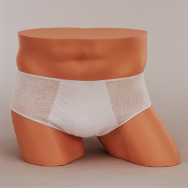 100% Cotton Disposable Underwear - Men's Brief with Fly XLarge