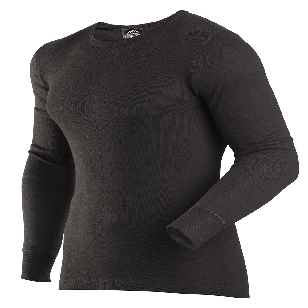 ColdPruf Men's Enthusiast Single Layer Long Sleeve Crew Neck Base Layer Top, Black, 2X