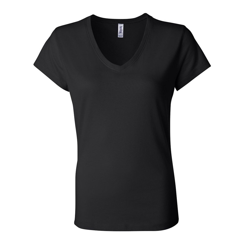 Ladies' 4.2 oz. V-Neck, Black, L