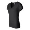 Ladies' 4.2 oz. V-Neck, Black, L view 2