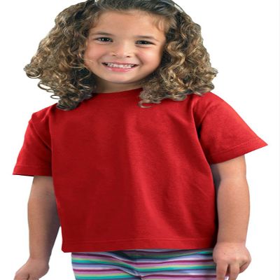 Rabbit Skins 5.5 oz Little Kid Short-Sleeve T-Shirt, 5-6, Red