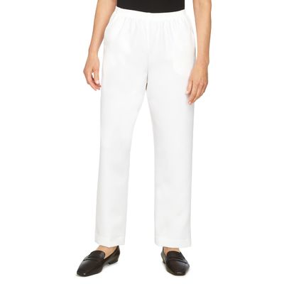 Alfred Dunner womens Plus Size Poly Proportioned Medium pants, White, 16 US