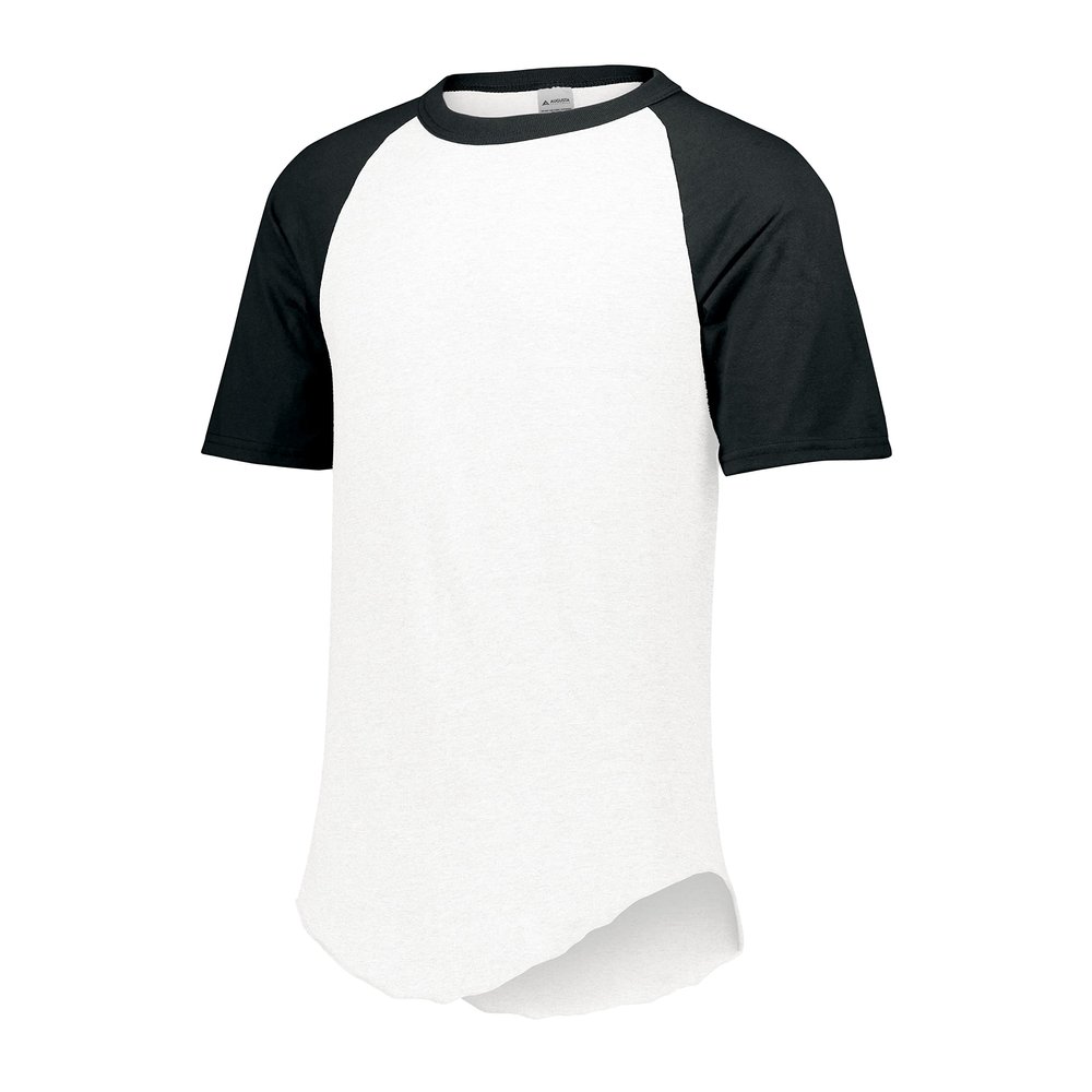 Augusta Sportswear Short Sleeve Baseball Jersey, Large, White/Black