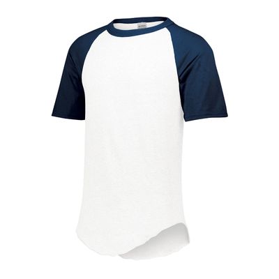 Augusta Sportswear Short Sleeve Baseball Jersey, Large, White/Navy