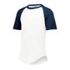 Augusta Sportswear Short Sleeve Baseball Jersey, Large, White/Navy view 1