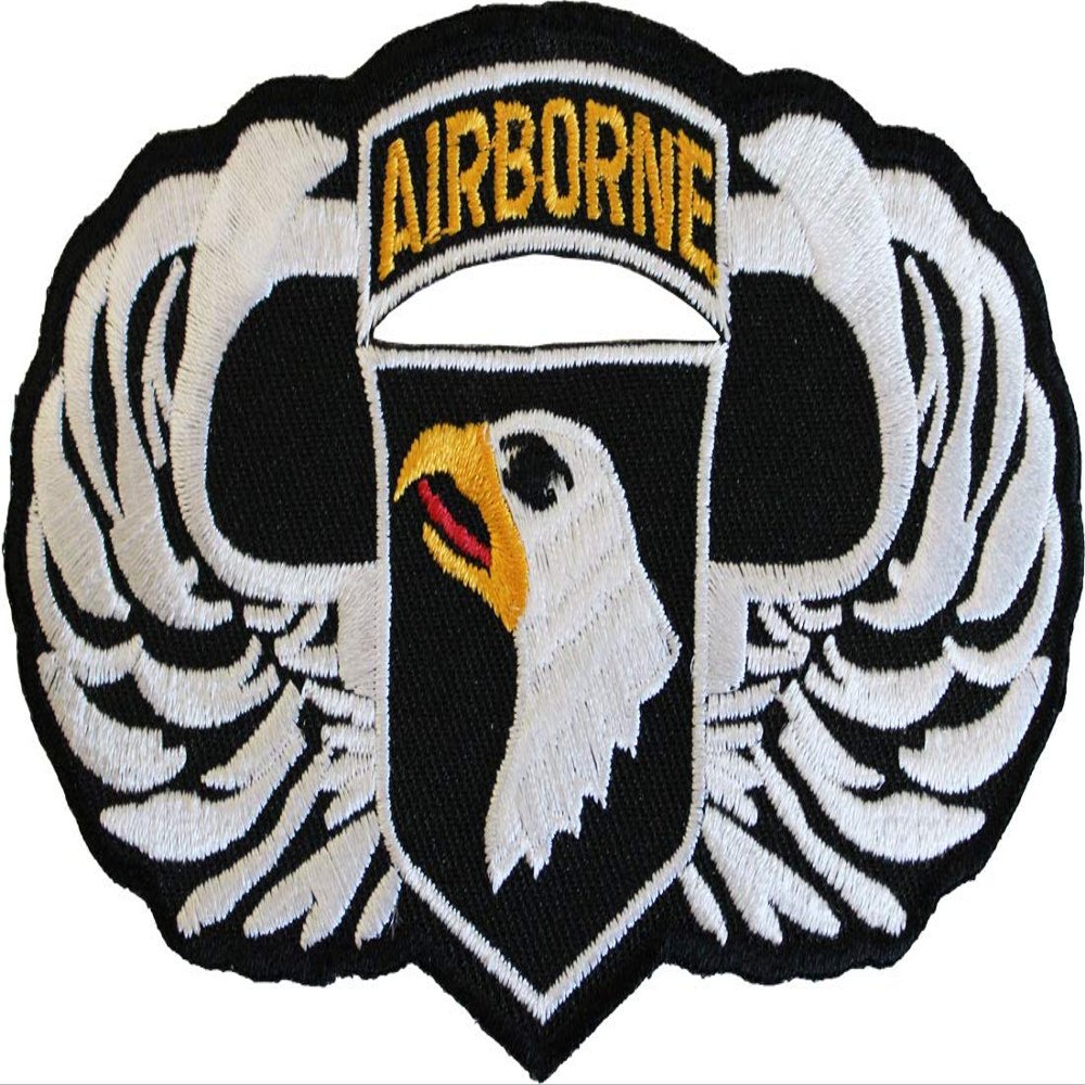101st Airborne - 2.5 in x 4.25 in Cut Out Patch with Wings