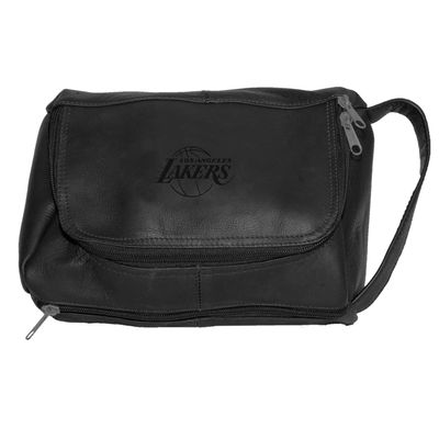 NBA Los Angeles Lakers Black Leather Shave Kit Bag