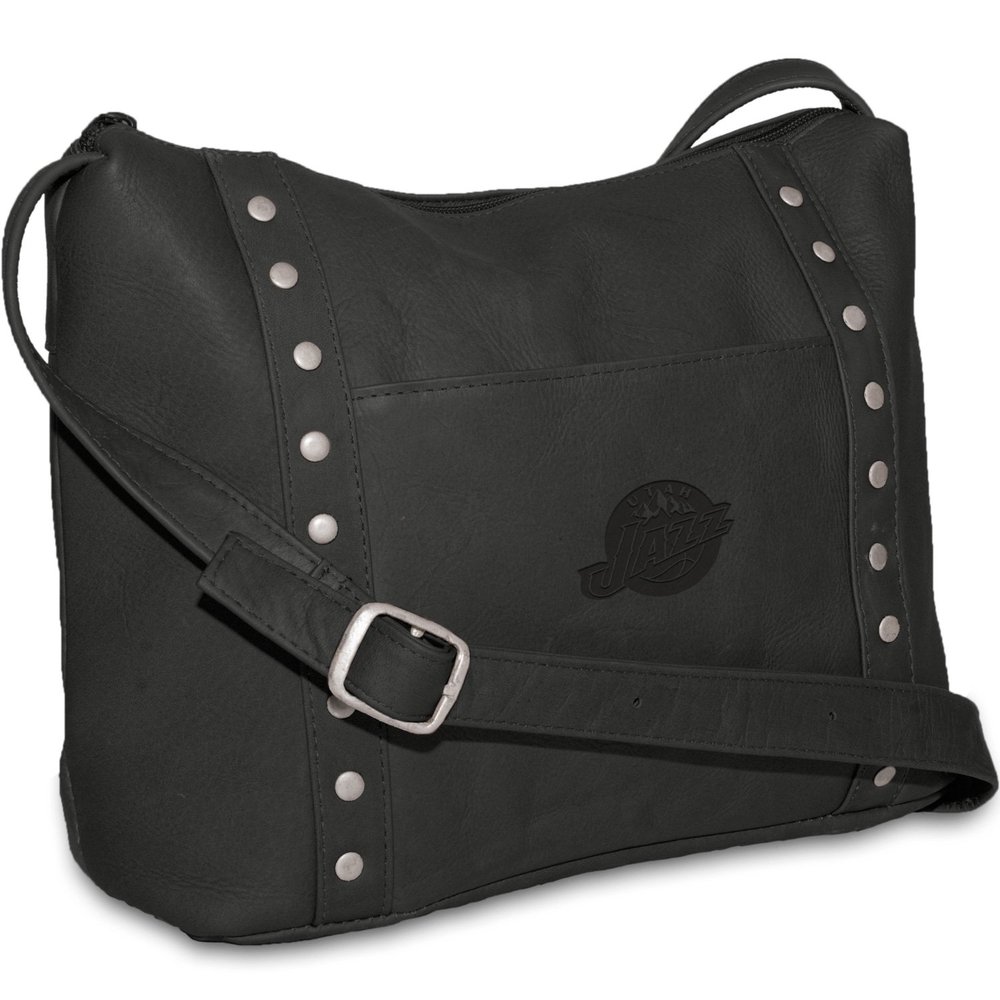 NBA Utah Jazz Black Leather Women's Mini Top Zip Handbag