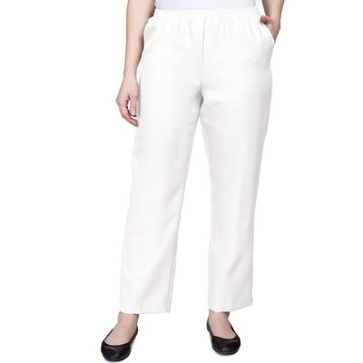 Alfred Dunner Women's Poly Proportioned Short Pant, White, 6 Petite