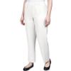 Alfred Dunner Women's Poly Proportioned Short Pant, White, 6 Petite view 3