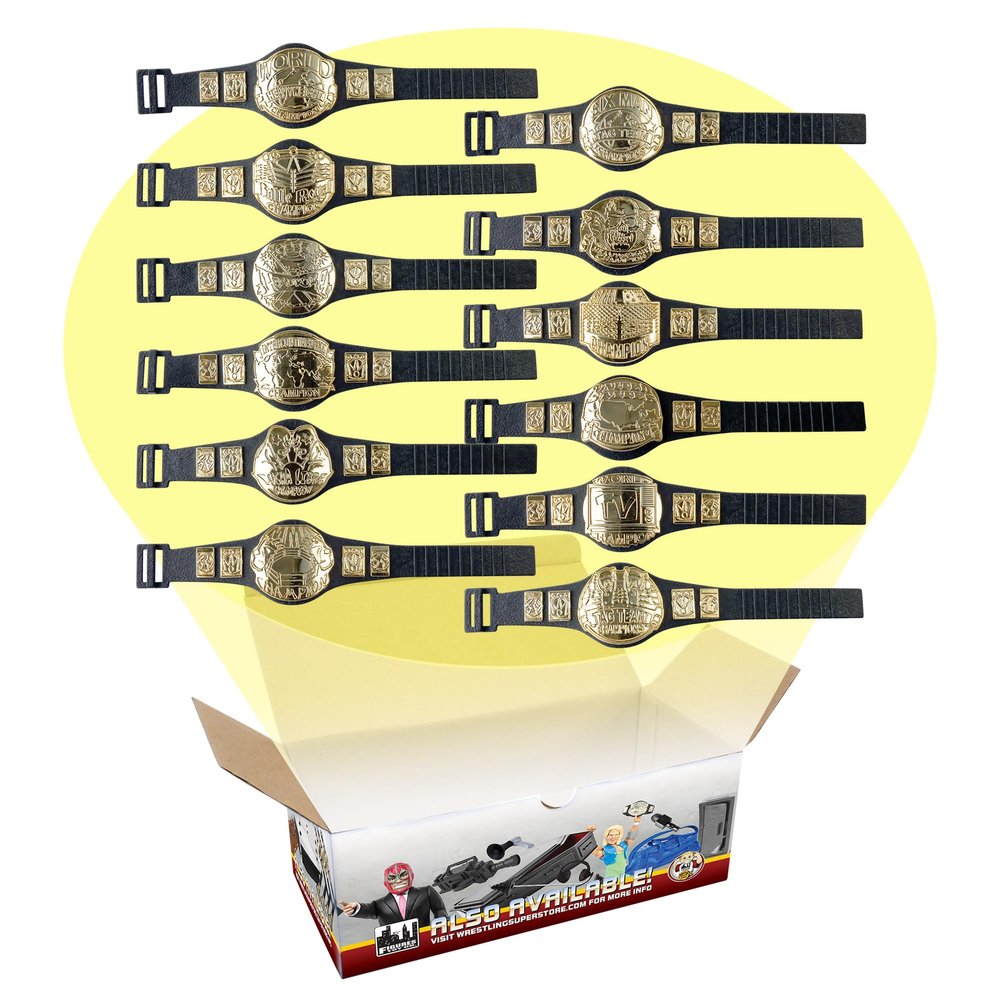 Set of 12 Wrestling Figure Championship Belts for Wrestling Figures [Series 1]