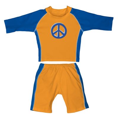 i play. 2 Piece Sunsuit, Orange Peace Signs, L (18 Months)