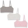 Fruit of the Loom Big Girls' Cotton Spaghetti Strap Sport 3 Pack, White/Bittersweet Pink/Grey Heather, 30(Pack of 3) view 1
