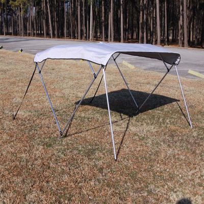 Vortex Gray/Grey Pontoon/Deck Boat 4 Bow Bimini Top 12' Long, 91-96" Wide, 54" High, Complete Kit, Frame, Canopy, and Hardware