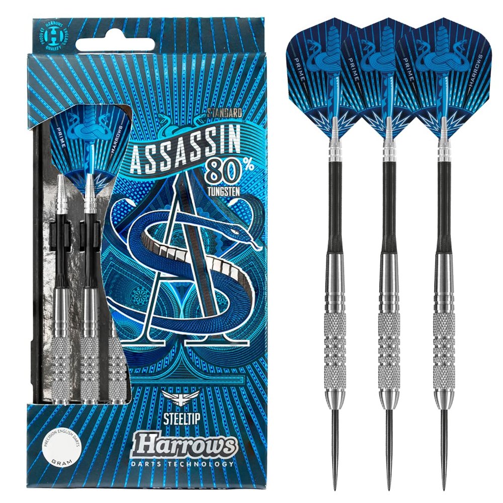 Harrows Men's Assassin Tungsten Darts, Silver, 26g