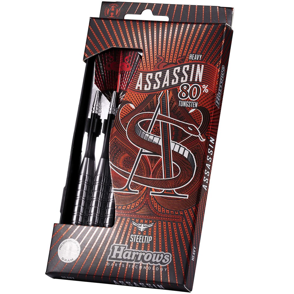 Harrows Men's Assassin Tungsten Darts, Silver, 28g