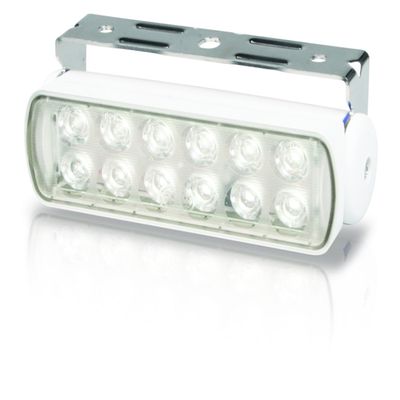 Hella 980670211 '0670 Series' Multivolt 9-33V DC Sea Hawk LED Deck Light with Spot Beam Pattern and White Housing