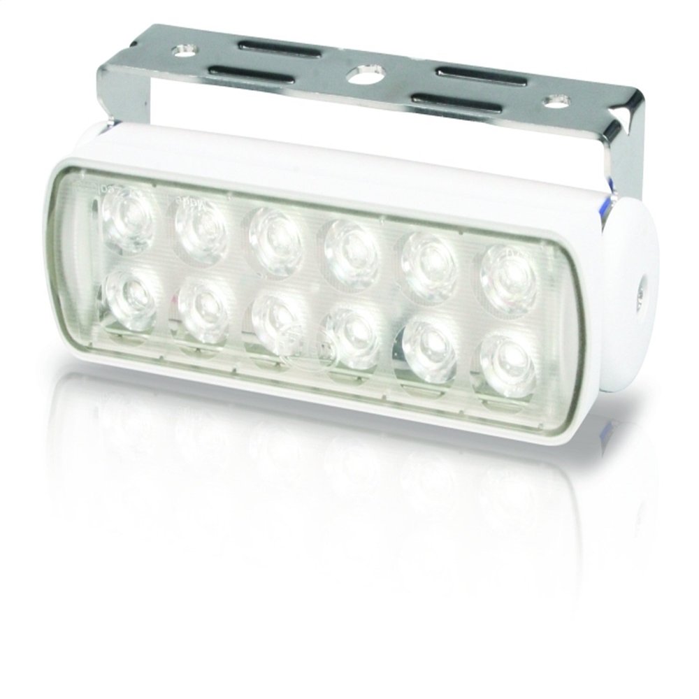 Hella 980670211 '0670 Series' Multivolt 9-33V DC Sea Hawk LED Deck Light with Spot Beam Pattern and White Housing