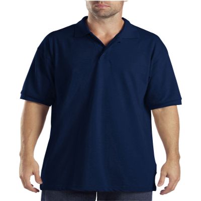 Dickies Men's Short Sleeve Pique Polo, Dark Navy, Small