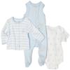 Absorba Newborn Boys 3 Piece Overall Set Blue, 3-6 Months view 1