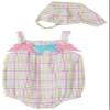 Absorba Newborn Girls Woven Plaid Sunsuit With Cap Set Pink Plaid, 6-9 Months view 1