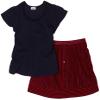 Splendid Littles Girls 2-6x Skinny Navy Stripe Skirt Set, Licorice, 6X/7 view 1
